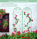4 Pack Metal Garden Trellis 71" H Garden Fence Rustproof Trellis for Climbing Plants Support Roses Flower Outdoor Lawn, Blue Green