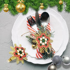 Halatool Set of 6 Christmas Napkin Rings Colorful Snowflake Napkin Holder for Christmas Thanksgiving Holiday Party Table Decoration