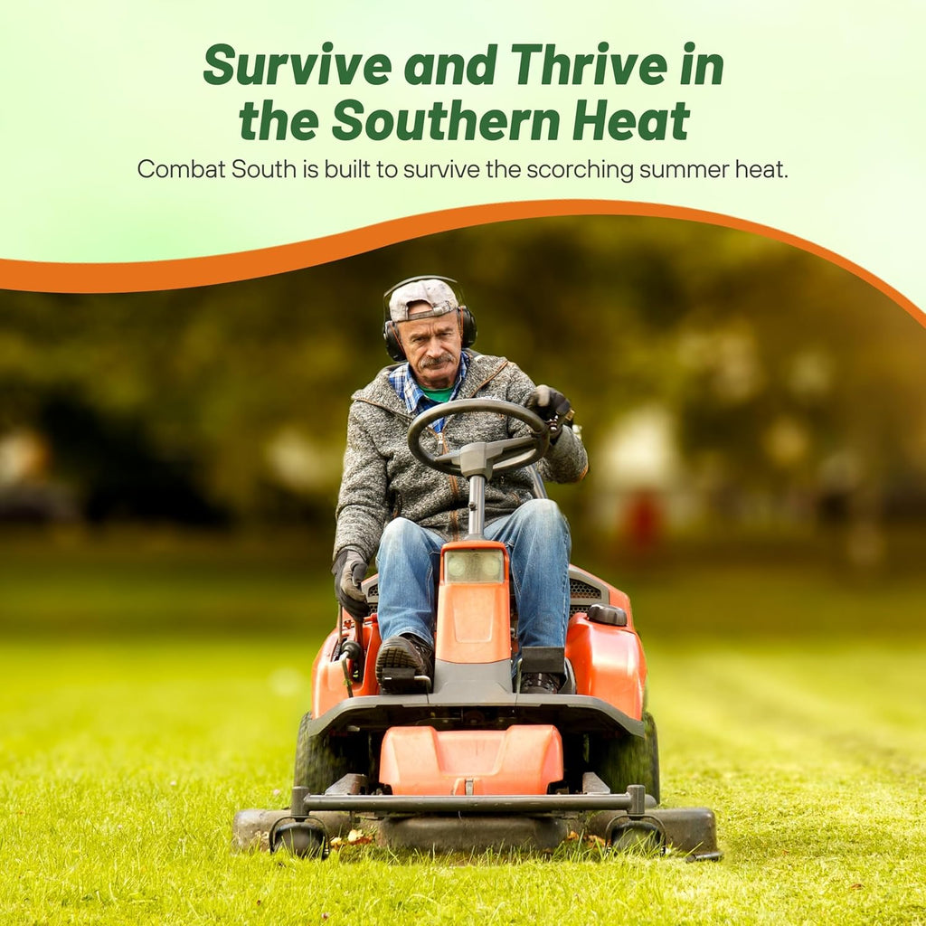 Outsidepride Combat Extreme Southern Zone Grass Seeds for Lawn - 10 lbs. SPF 30 Heat & Drought Tolerant Mix of Turf Type Fescue & Hybrid Bluegrass Seed with OptiGrowth Coating Enhanced Germination