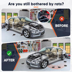 Ultrasonic Rodent Repellent for Car Engine, 2 Pack Mouse Repellent – Battery Powered Under Hood Mouse Repeller with Upgraded Flashing Strobe Light, Keep Mice Out of Car, RV, Garage, Room