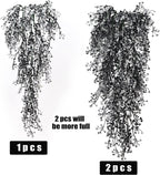 RECUTMS Artificial Hanging Plants 4 Pcs Fake Ferns Artificial Plants Large Faux Hanging Plant Wall Plants Fake Ivy Room Home Garden Wedding Halloween Party Indoor Outdoor Decor(Black White)