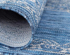Unique Loom Outdoor Traditional Collection Area Rug - Antique (4' 1" Round, Blue/ Gray)