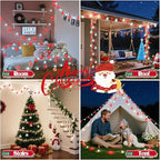 43FT 100LED Connectable Christmas String Lights Indoor Outdoor - Red and White Fairy Lights Plug in with Remote & 8 Modes, Globe Twinkle Light for Christmas Decorations Bedroom Room Tree Party