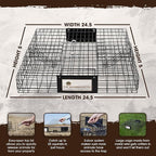 Rugged Ranch 2‑Pack Squirrelinator Multi‑Catch Squirrel Trap, Wire Cage, 24.5"x24.5"x5" Each - Live Catch‑and‑Release, 2‑Door Humane Rodent Control, No‑Poison Outdoor Use, Trap Only