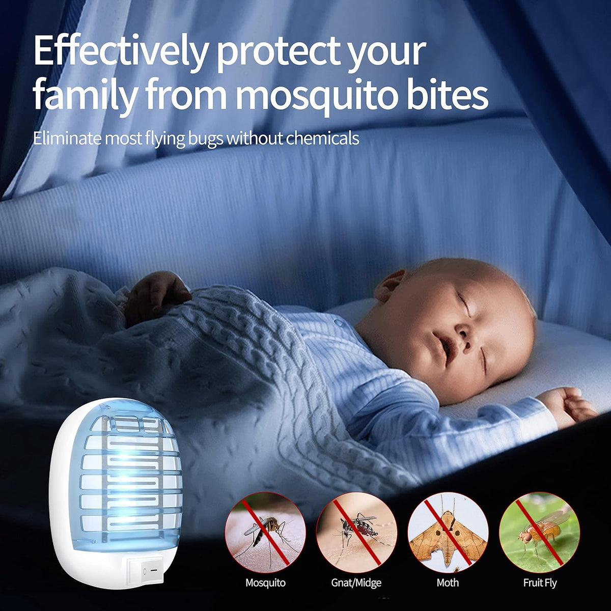 6 Packs Bug Zapper Indoor, Fly Traps for Indoors, Insect Traps for Home Mosquito Killer for Kids & Pets, Home, Kitchen, Bedroom, Baby Room, Office-2