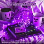 Minetom 6 Pack Purple Fairy Lights Battery Operated with Timer - 7ft 20 LED Waterproof Short Micro Firefly Lights for Halloween Decor, Pumpkin DIY Craft, Paper Lantern Decoration