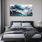 Lapremoly Black And White Painting Canvas Wall Art For Living Room Large Wall Decor For Office Wall Decorations For Bedroom Blue Tree Landscape Wall Pictures Hotel Artwork Posters Family Home Decor