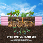 Pattiumo Galvanized Raised Garden Bed 8x2x1.5 FT, Oval Metal Raised Garden Bed Outdoor Planter Box with Open Bottom, Rust-Resistant Steel Garden Bed for Vegetables Herbs Flowers, Easy Assembly