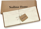 Solino Home Cotton Linen Ivory Table Runner 72 Inches Long - Hemstitch Table Runner 14 x 72 Inch for Dresser, Dining, Fall, Autumn, Halloween, Thanksgiving, Christmas, Holiday