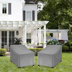WLEAFJ Outdoor Chair Covers Waterproof, Gray Lawn Patio Furniture Covers, Heavy Duty Wicker Garden Sofa Chair Cover, 2 Pack - 29" W x 30" D x 36" H