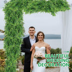 Geosar 110 Pcs Artificial Hanging Plants 32 Inch Hanging Boston Ferns Plastic Fake Plants for Wall Room Garden Wedding Garland Indoor Outdoor Decoration, No Basket
