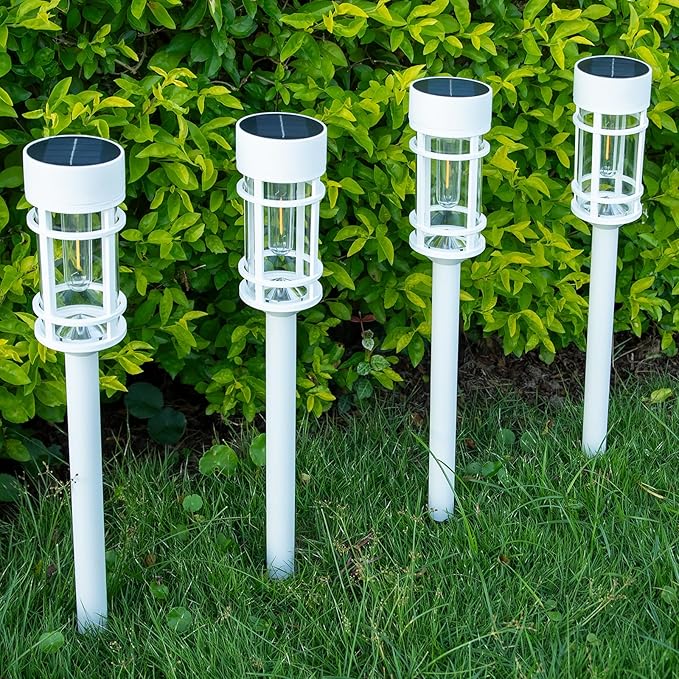 8 Pack Solar Pathway Lights, LED Solar Lights Outdoor Waterproof, White Outdoor Garden Landscape Lighting for Yard, Walkway, Driveway Path
