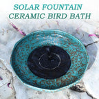 Solar Fountain Ceramic Bird Bath,Bird Bath for Outside,Outdoor Fountain BirdBaths,Garden and Home Décor.