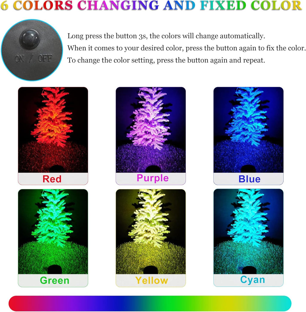 Halloween Solar Spot Lights Outdoor, Solar Color Changing RGB Landscape Lighting Waterproof Auto ON/Off Adjustable Garden Lights for Yard, Garden, Driveway, Pool, Lawn (6-in-1)