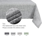 maxmill Flaxy Faux Linen Table Cloth with 2-Tone Slubby Texture Wrinkle Resistant Anti-Shrink Soft Tablecloth for Kitchen Dining Tabletop for Banquet Parties Rectangle 60 x 140 Inch Light Grey