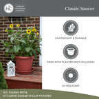 The HC Companies Flower Pot Saucers - Plastic Plant Saucer for Outdoors & Indoors - Traditional Design Plant Pot Trays for Water Drainage - Durable & Stylish Round Plant Tray (16-inch Black)