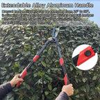 Hedge shears, Extendable 26"-32" Hedge Clippers with Sharp Wavy Blade, Manual Hedge Trimmer for Trimming Borders and Shaping Shrubs, Garden Shears Pruner for Lawn and Yard Tools