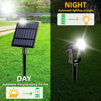 T-Sun Solar Spotlights - 4-in-1 Outdoor Waterproof Auto ON/OFF Solar Lights for Garden, Yard, Driveway, Pool Area (White)