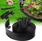Landscape Edging Border No Dig - 20FT 4IN Tall Garden Edging Border with 20 Stakes, Plastic Garden Fence Lawn Edging Flexible for Landscaping, Flower Beds, Yard, Pathway with Connectors