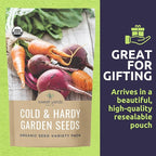 Organic Cold Hardy Fall & Winter Seeds Variety Pack - 10 Individual Packs - 2026 Season - Caulifower, Turnip, Kale, Carrots and More! for Indoor & Outdoor Planting (Non-GMO, Certified Organic)