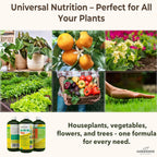 10-10-10 All Purpose Plant Food - Liquid Fertilizer with Seaweed Kelp & Iron - Indoor & Outdoor Plant Food, Vegetables, Flowers, Lawn & Garden 1x32oz