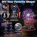 suddus 4th of July Decorations Solar Garden Lights, Upgrade 2Pack 150LED Red White Blue Solar Firework Lights with 8 Modes Outdoor, Starburst Fairy Lights Waterproof Yard for Independence Day Decor