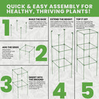 Square Tomato Cage - Large Trellis Stakes and Plant Support Structures for Vegetables and Climbing Plants - Tall Tomato Cages for Garden, Pots, Raised Garden Bed Outdoor Supplies (3 Pack - Up to 41")