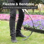 10-Pack Galvanized Steel Landscape Lawn Edging - 8.5 inch Height Black Powder Coated Bendable Metal Strips - Hammer-in Edge Border - Yard Pathway Divider 40 inch Each(33Ft Total), #LYLB85BK-US