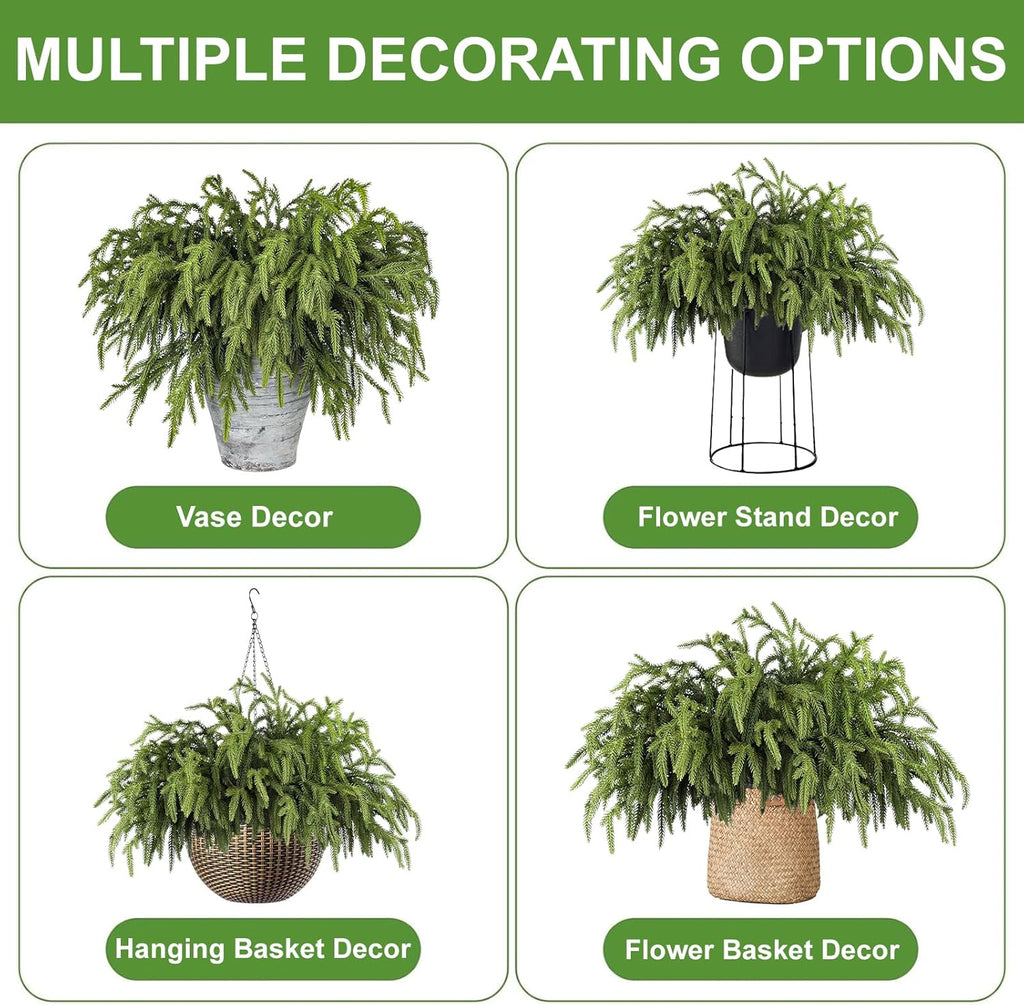 Artgar 12 Pcs Pine Branches - 18 Inch Artificial Green Pine Stem - Real Touch Christmas Greenery Pines Branches for DIY Flower Arrangement Home Indoor Christmas Decor