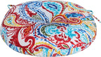 FUNHOME Bistro Chair Cushions 15 inch,Set of 2,Tufted Round Chair Cushions with Ties,15"x15"x4",Water Resistant Round Seat Cushion for Barstool Chairs,Patio Garden Kitchen Outdoor Furniture(Phoenix)