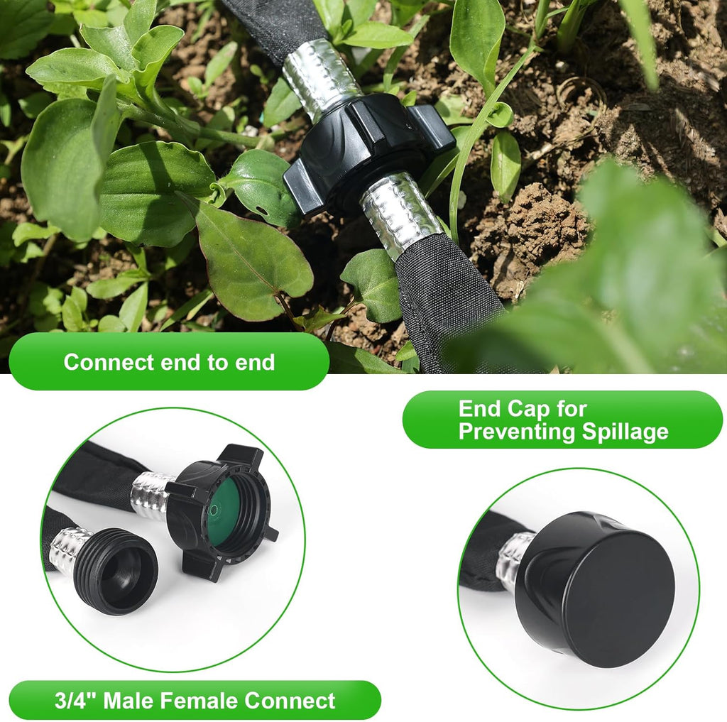 Flat Soaker Hose 15FT for Efficient Watering Tree - Durable Double Layer Design for Gardens, Lawns, and Vegetable Fields (15FT)