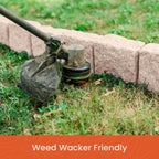Beuta Landscape Edging | Garden Edging Border | Faux Stone Blocks for Lawn Edging, Flower Beds & Yard Edging – 4 Pack | Each Section Has 6 Blocks 48" L x 4" W x 6.5" H | 8 Spikes | Cobblestone