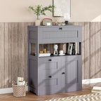 Bathroom Cabinet, Modern Bathroom Floor Storage Cabinet Organizer with 1 Door and 3 Drawers, Freestanding Cupboard for Kitchen/Living Room Use