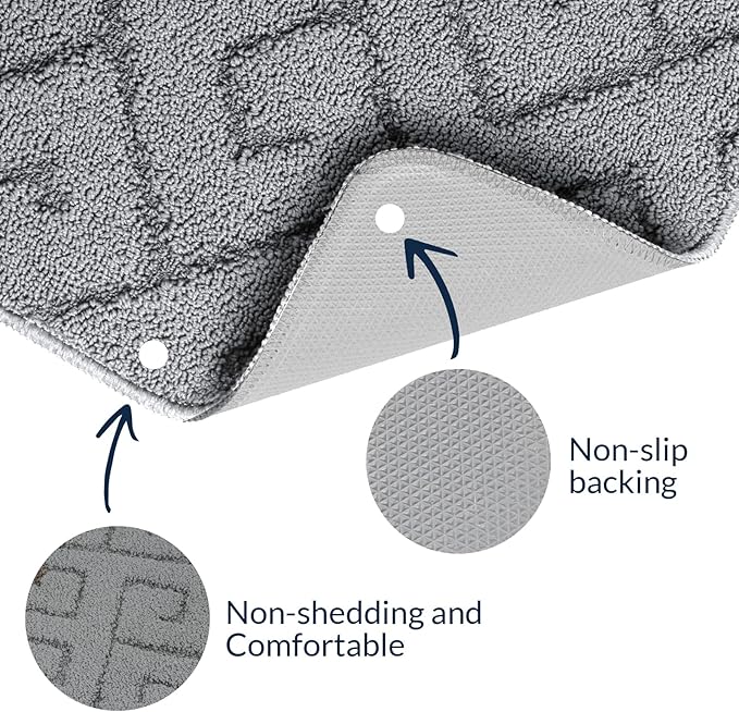 Walensee Indoor Doormat, Front Door Mat for Entrance (24"x35"Light Grey) Machine Washable Entryway Rug, Non Slip Trapper Door Rugs Absorbent Dirt Low Profile Shoes Scraper Inside Floor Mats