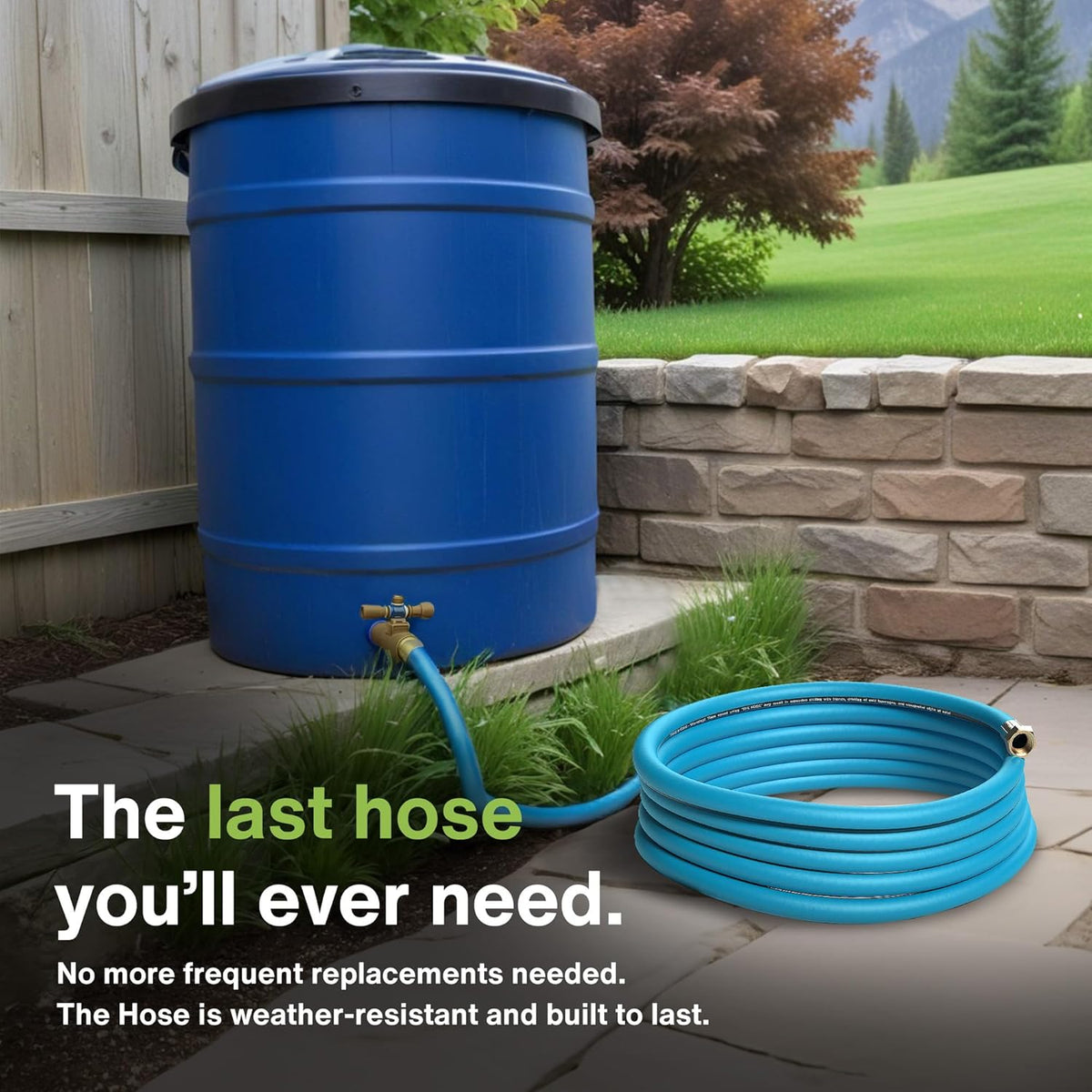 Aeromixer THE HOSE - 3/4 Inch Garden Hose 15 Feet, Kinkless Commercial Garden Hoses, Heavy Duty Industrial Water Hoses for Outdoors, 650 PSI High-Pressure Watering Tool for Farming and Gardening