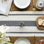Artoid Mode Dark Grey Farmhouse Woven Rustic Table Runner, Seasonal Holiday Hollow Kitchen Dining Table Decoration for Home Party Decor 12x120 Inch