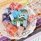 emmoolife 50 Rolls Washi Tape Set, 15mm Wide Rainbow Colored Tape Aesthetic Design Masking Decorative Tape for Scrapbooking Supplies, Bullet Journaling, Junk Journal, Wrapping Planners, DIY Arts Craft