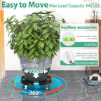 VANCASTLE Plant Caddy with Lockable Wheels 15-22'' Adjustable Plant Stand