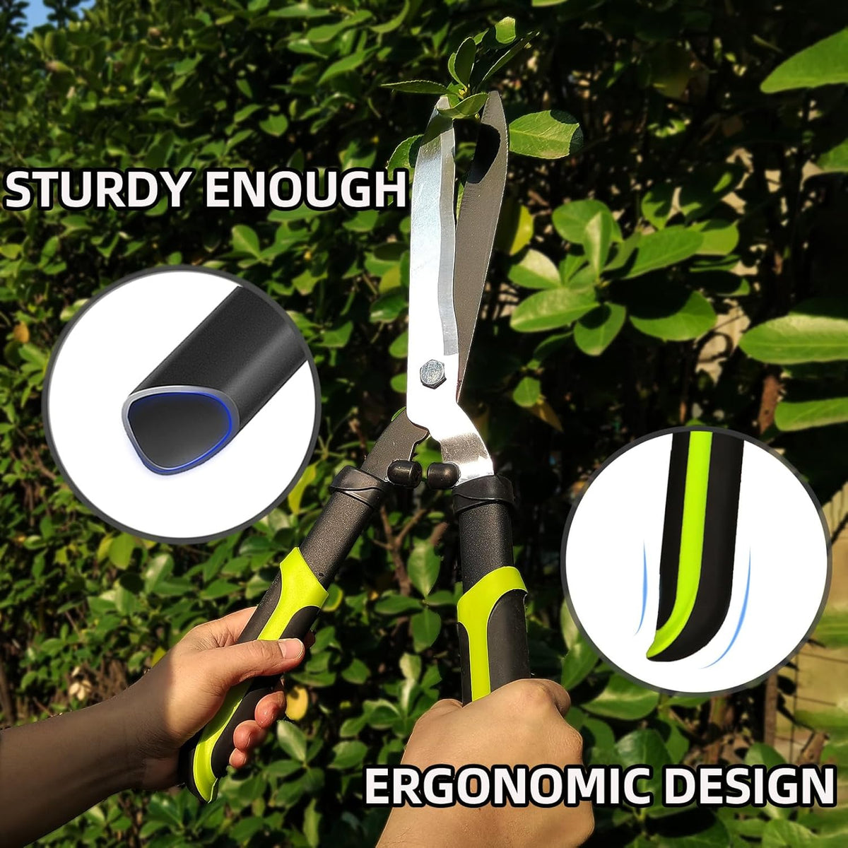 Loppers Hedge Clippers & Pruners Combo Set 3-Piece Hedge Shears, Sharp Tree Trimmer Branch Cutter for Yard, Lawn & Garden, Professional Tree Clippers Yard Clippers for Indoor & Outdoor Gardening