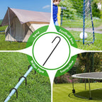 ERYTLLY 12In Rebar Stakes J Hook Heavy Duty Galvanized Metal Stakes for Ground Barrel Soil Tent Swing Set Anchors Fence Stakes Curved Steel Plant Support Garden Stakes with Hooks（12in 16pk）