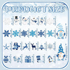 Xuhal 25 Pcs Christmas Magnets Decoration Winter Blue Gnome Snowman Snowflake Refrigerator Magnets Decorative Fridge Magnetic Stickers for Christmas Mailbox Car Metal Garage Door Decoration