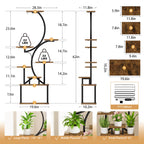 BACEKOLL Plant Stand Indoor with Grow Light, 8 Tier Corner Plant Shelf Tall