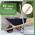 Gisafai 1 Pair Wood Wheelbarrow Handles 60'' Heavy Duty Hardwood Wheelbarrow Replacement Handles Kit with Tough Seal Coat and Pre Drilled Holes