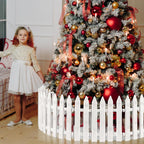 Aodaer 30 Pieces Christmas Tree Fences Plastic Picket Fence 12 Inch Christmas Fence Border Tree Barrier for Christmas Party Wedding Garden Home Fence Decoration, White