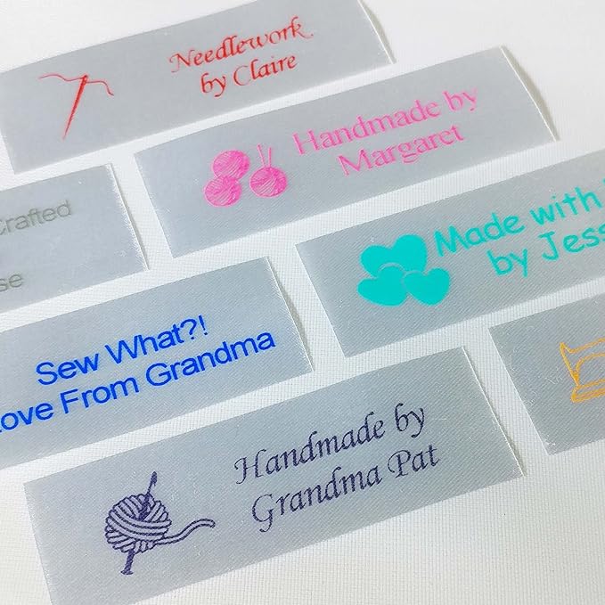 Personalized Satin Sewing Labels for Knitting, Quilting and Sewing Crafts 3/4" x 2 1/2" (20mm x 60mm) (1000)