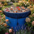 38.5 Inch Mesh Cover for Rain Barrel, Black Rain Barrels Net Cover, Water Collection Bucket Screen Covers to Keep Leaves Debris Out