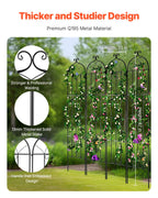 VEVOR Garden Trellis for Climbing Plants, 87 x 20 in, 4 Packs Rustproof Metal Garden Flower Rose Trellis, Outdoor Climbing Clematis Trellis Cucumbers Support for Courtyards Lawns