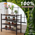 4 Tier Bamboo Shoe Rack Storage Organizer for Closet, Multifunctional Stackable Free Standing Shoe Shelf Organizer for Small Space,Entryway, Hallway, Bathroom27 x11 x26 (Brown, 4 Tier)