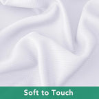Biscaynebay Textured Fabric Tablecloth 60x84 Inches Rectangular, White Water Resistant Tablecloths for Dining, Kitchen, Wedding and Parties etc. Machine Washable