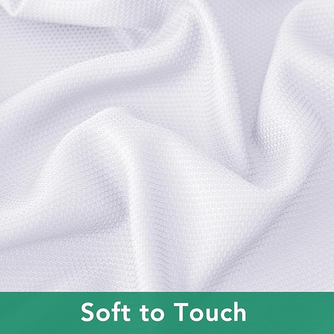 Biscaynebay Textured Fabric Tablecloths 90x132 Inches Rectangular, White Water Resistant Tablecloths for Dining, Kitchen, Wedding and Parties etc. Machine Washable